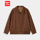 IEF/Aiyifu 2025 Autumn New American Casual Retro Style Commuting Versatile Loose Nubuck Leather Jacket Coffee One Size