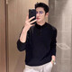 Kazuki Kuraishi's high-end Henry collar thickened sweater for men in winter new casual solid color bottoming shirt knitted casual top Gray XL 130-145Jin Jin equals 0.5 kg