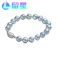 Liuxing Seawater Baroque Akoya Pearl Bracelet Special Shape Irregular Silver Blue True Multi-hemp Bracelet 8-8 16cm