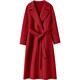 Shandubila New Year Red Long 100% Wool Coat Women's Winter Women's Waist Slimming Double-sided Woolen Commuting Coat