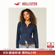 HOLLISTER25 New Autumn and Winter Y2K Hot Girl Slim Waist Belted Poplin Shirt Women's 340-5486 Navy Blue L (165/96A)