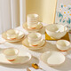 Cream style Chaka household high-value rice bowls and dishes high-temperature ceramic bowls and plates tableware set Chaka 2 7-inch plates
