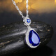 Ten-leaf sapphire pendant for women Japanese and Korean sterling silver plated 18k gold colored gemstone necklace precious gemstone tanzanite accessories