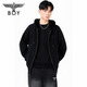 BOY LONDON Cardigan Sweatshirt for Men and Women Couples Spring and Autumn Texture Casual Sports Hooded Jacket N06024 Black S