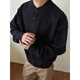 AKRJOKDKN old money style Henry collar sweater for men in autumn and winter, lazy style inner top, loose casual high-end sweater base, gray high quality XL