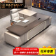 Hanjitangyu high-end office desk and chair combination boss desk chairman business president desk executive desk office furniture complete set 2.8 meters president desk Venetian wood grain + dawn gray