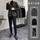 Xixi Shishi suit woolen suit men's autumn and winter Korean version slim business casual thick velvet brown woolen suit single piece L