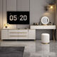 Cradle Rabbit solid wood light luxury slate dresser and drawer integrated bedroom storage cabinet multi-functional small apartment TV Light luxury cream white 1 point 2 lower cabinet + 1 point 2 dressing table + makeup stool + makeup mirror Ultra-new solid wood ecological plate natural double slate plate delivered to home including installation