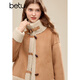Betu Women's 2025 Winter New Short Jacket Gentle Temperament Environmentally Friendly Suede Particle Jacket Women 2511T32 Camel Color XS