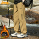 JEEP Casual Pants Men's Autumn and Winter Straight Pants Men's Loose Trendy Overalls Men's Pants Brown 3XL