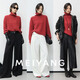 MEIYANG Instant Noodles Sweater Wool Cashmere Blended Interesting Texture Turtleneck Sweater Loose White Winter New Style Red M