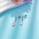 Lao Fengxiang platinum earrings wheat ears earrings as gifts for girlfriends platinum jewelry platinum jewelry about 3.84g