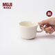 MUJI Stoneware Mug Water Cup New Desktop Coffee Cup with Handle White S 330ml