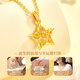 China Gold (CHINA GOLD) Gold Necklace Women's 18K Star Wishes Pendant Birthday Gift for Girlfriend and Wife Wedding Anniversary 2025 New Style 18K Star Wishes Pendant Free Silver Chain