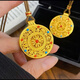 Xingyin Heavy Industry Linlangcai Eight Treasures Compass Sand Gold Pendant Cross Necklace Solid Gold Sweater Chain Heavy Industry Version 40 More Kro Plate + Ruyi Rope