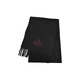 Vivienne Westwood Queen Mother Autumn and Winter New Warm and Windproof LOGO Embroidered Wool Tassel Scarf Unisex Black
