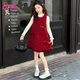 Barbie Girls Red Dress Autumn and Winter Girls Skirt Velvet Tank Top New Year Clothes New Year Clothes Girls BY007