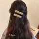 Li Qing solid color fabric rectangular hairpin, coffee color 2 pieces, bangs clip, side clip, BB clip, one-word clip hairpin hair accessories