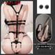 Universal large size 2025 new Jiangsu Guanyun sexy pajamas, tight-fitting all-in-one bondage one-piece leather + nipple pasties
