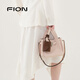 FION 2025 New Bag Genuine Leather Bucket Women's Bag Premium Handbag Large Capacity Shoulder Bag Pink/Brown