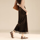 TERRE BLEUE Lazy style velvet cover-up skirt 25 autumn and winter new women's solid color high-waist slim mid-length skirt