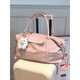 Ershanji large-capacity short-distance portable travel bag for women 2025 new business trip lightweight luggage bag fitness bag maternity storage bag short-distance portable travel bag pink + pendant