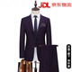 LILANZ's men's suit slim fit business professional formal two-piece groom's wedding dress gam-C87882 suit-trousers violet two-piece set S (weight 80-100Jin Jin equals 0.5 kg)