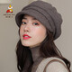Scarecrow (MEXICAN) Hat Women Korean Version Versatile Ins Octagonal Beret Autumn and Winter Fashion British Simple Internet Celebrity Painter Hat White One Size