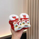 OLOEY Tiger Toe Shoes One Year Old Baby One Year Old Shoes New Chinese Style Baby Hundred Days Shoes Soft Soled Warm Toddler Shoes Embroidered Cloth Shoes Red Baby Scratching Week Plus Velvet Thickened One Year Old Shoes 13 Inner Length 12cm (Recommended 6-12 Months)