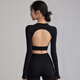 Jincheng Sexy Backless Yoga Clothes with Padded Sports Tops High-end Pilates Training Tight Long Sleeves Black YG632W S 80-100Jin Jin is equal to 0.5kg