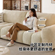 DDC cream style fabric sofa puff marshmallow sofa living room modern small apartment chenille velvet cloud sofa 2.0M straight standard version - pine frame + cloud velvet