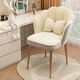 Japanese Muji Makeup Chair Petals Chair Back Light Luxurious Simple Modern Desk A Dressing Table Stool Black Legs - Off-White Velvet Sponge Style Free Butterfly Pillow