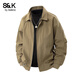 Baleno S&K Series Autumn Jacket Men's Versatile Casual Loose American Fashion Brand Workwear Teen Casual Jacket Men Green Brown XL