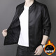 Playboy (PLAYBOY) Selected Leather Jacket Men's Spring and Autumn Stand Collar Loose Leather Business Casual Leather Jacket Trendy Youth Motorcycle Jacket Black (8802) Velvet 6XL (200-220Jin Jin is equal to 0.5 kg)