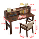 Huixun solid wood desk and bookshelf integrated home bedroom large board learning and reading table student writing desk simple computer desk black walnut color #desk + bookshelf 120cm*60cm*75cm total height 109cm