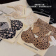 CK leopard print milk leather soft support fixed small breast push up traceless CK women's underwear sports shock-proof bra set milk white leopard print set L weight 95-115 Jin Jin equals 0.5 kg