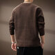 Noble color high-end American retro Henry collar men's sweater autumn new trendy brand loose lazy style casual sweater for men Brown S