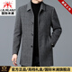 International Milan Light Luxury High-end Double-sided Woolen Coat Men's Medium-Length Business Casual Middle-aged Dad Woolen Woolen Coat Autumn and Winter Thickened Khaki (Gift Box) XL 130-155Jin Jin is equal to 0.5 kg