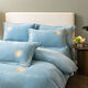 Fantasy thickened baby milk velvet four-piece winter coral velvet double-sided Flanlan plus velvet bed sheet quilt cover bed blue + pink 1 point 8 hanging style four-piece quilt cover 220*240