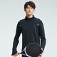 Bimax fitness clothing men's autumn and winter half-zip quick-drying clothing sports training sports T-shirt long-sleeved running and cycling clothing 857 black warm plus velvet L