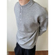 AKRJOKDKN old money style Henry collar sweater for men in autumn and winter, lazy style inner top, loose casual high-end sweater base, gray high quality XL