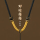 Beautifully made gold pendant rope pendant lanyard gold lock braided rope lotus jade pendant thangka necklace rope halter black with rope for men and women, about 3mm thick, black 1 piece