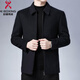 KBXNG Jimba official flagship woolen warm lapel jacket autumn and winter casual men's simple dad jacket autumn and winter black L 175