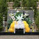 Jingga Tomb Sweeping Artificial Flowers Qingming Festival Flower Baskets Tomb Sweeping Flowers Sacrifice Artificial Flower Supplies Bouquets for Martyrs Cemetery Sacrifice Flowers 07 Silk Flower Baskets + Ribbons