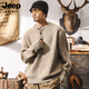 JEEP SPIRIT high-end American retro sweater men's winter new Henry collar 630g heavyweight thickened sheep wool sweater men's khaki 630g heavyweight XL suitable for 145-160Jin Jin equals 0.5 kg
