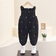 G.duck little yellow duck boys and girls winter white duck down down overalls pants for small and medium-sized children and babies thickened outdoor thermal pants dark gray 100 cm