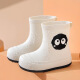 Lindas botas de lluvia para mujeres adultos japoneses que usan botas de lluvia de moda al aire libre días lluviosos con zapatos de goma suave antideslizantes 007 bola de carbón blanca sin algodón 38-39 (adecuado para usar tamaños 37-38)