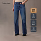 Calvin KleinJeans25春秋女士美式潮流复古ck微弹蓝色洗水宽松微喇牛仔裤 UN2-牛仔蓝 25