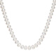 Saturday Fu S925 silver pearl necklace birthday gift for mother, flat round 8.3-9.3mm 45cm