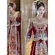 ROAR UTHAUG Velvet Xiuhe Wedding Clothes 2025 New Bride Wedding Dress Chinese Wedding Dress Heavy Industry Dragon and Phoenix Gown Wedding Clothes Red Xiuhe Clothing Free Earrings M